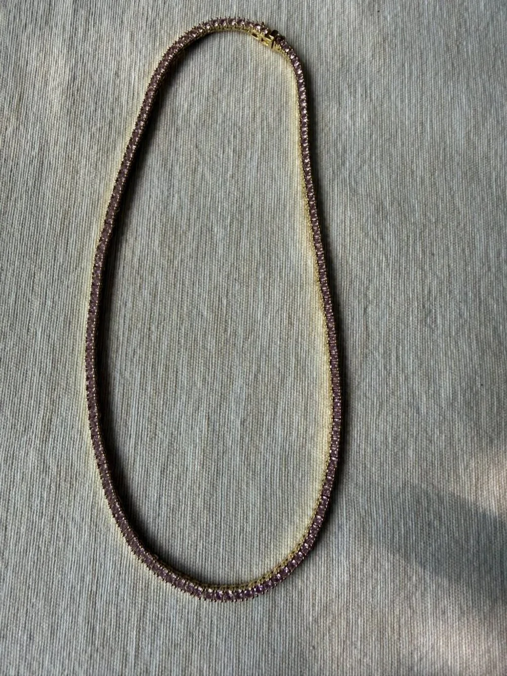 OBJKTS cubic zirconia PINK necklace WORN ONCE 40cm length